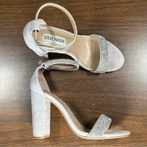 Steve Madden 'Kalina' Rhinestone Embellished Suede Ankle-strap Sandals - Size 7